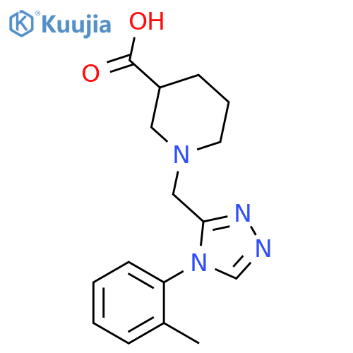 3-Piperidinecarboxylic acid, 1-[[4-(2-methylphenyl)-4H-1,2,4-triazol-3-yl]methyl]- structure