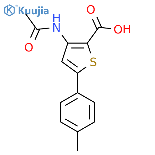 3-acetamido-5-(4-methylphenyl)thiophene-2-carboxylic acid structure