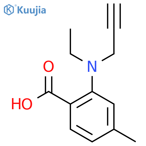 2-ethyl(prop-2-yn-1-yl)amino-4-methylbenzoic acid structure