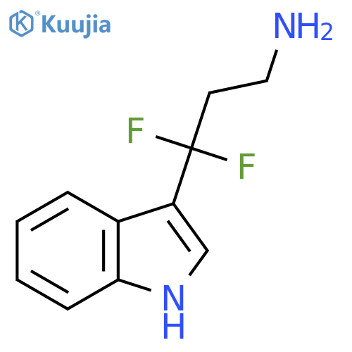 3,3-difluoro-3-(1H-indol-3-yl)propan-1-amine structure