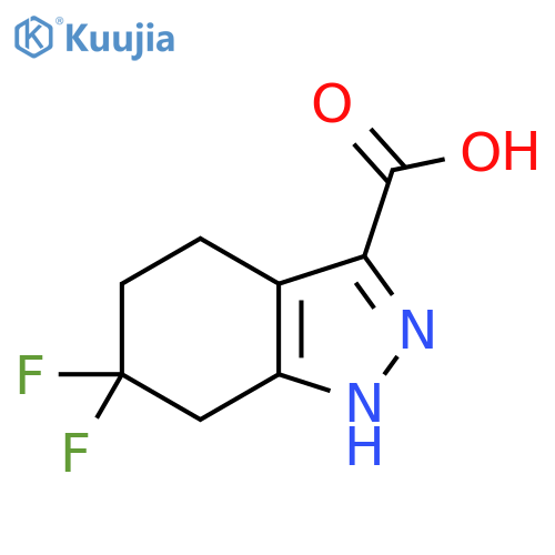 6,6-difluoro-4,5,6,7-tetrahydro-1H-indazole-3-carboxylic acid structure