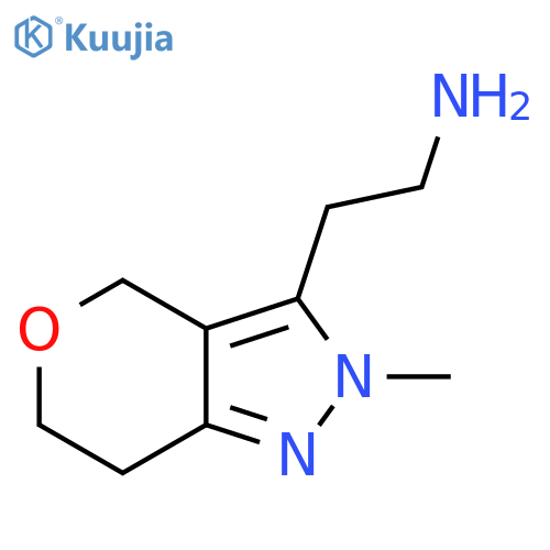 2-(2-methyl-2,4,6,7-tetrahydropyrano[4,3-c]pyrazol-3-yl)ethan-1-amine structure