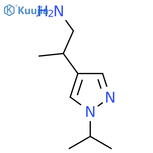 2-1-(propan-2-yl)-1H-pyrazol-4-ylpropan-1-amine structure