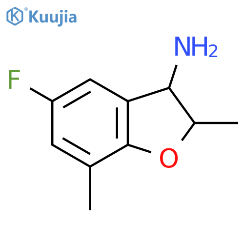 5-fluoro-2,7-dimethyl-2,3-dihydro-1-benzofuran-3-amine structure