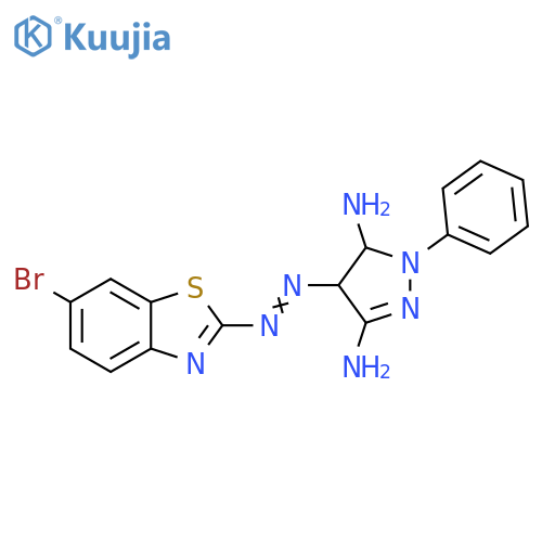 1H-Pyrazole-3,5-diamine, 4-[2-(6-bromo-2-benzothiazolyl)diazenyl]-4,5-dihydro-1-phenyl- structure