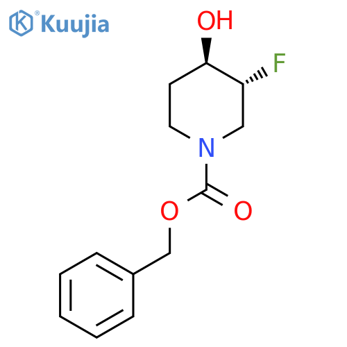 benzyl (3R,4R)-3-fluoro-4-hydroxypiperidine-1-carboxylate structure