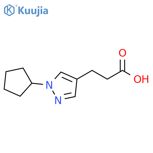 3-(1-cyclopentyl-1H-pyrazol-4-yl)propanoic acid structure