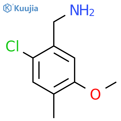 (2-Chloro-5-methoxy-4-methylphenyl)methanamine structure