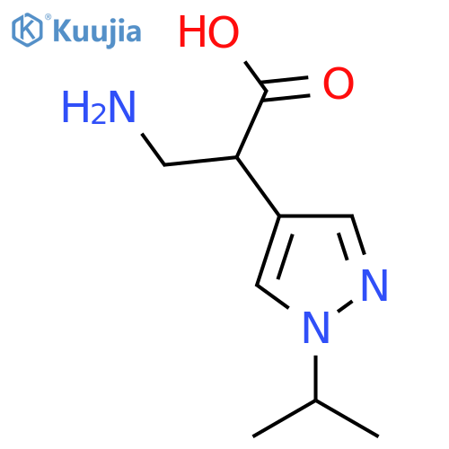3-amino-2-1-(propan-2-yl)-1H-pyrazol-4-ylpropanoic acid structure