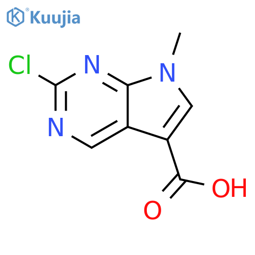 2-chloro-7-methyl-7H-pyrrolo[2,3-d]pyrimidine-5-carboxylic acid structure