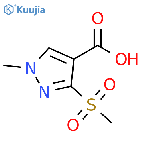 1-Methyl-3-(methylsulfonyl)-1H-pyrazole-4-carboxylic acid structure