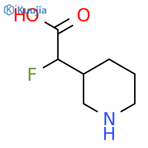 2-fluoro-2-(piperidin-3-yl)acetic acid structure
