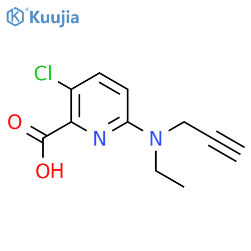 3-chloro-6-ethyl(prop-2-yn-1-yl)aminopyridine-2-carboxylic acid structure