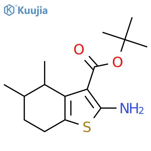 tert-butyl 2-amino-4,5-dimethyl-4,5,6,7-tetrahydro-1-benzothiophene-3-carboxylate structure