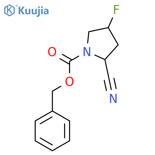 N-Benzyloxycarbonyl-(2S,4R)-2-cyano-4-fluoropyrrolidine structure