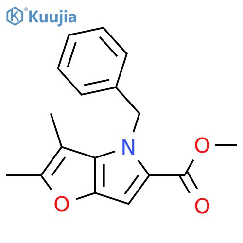 4H-Furo[3,2-b]pyrrole-5-carboxylic acid, 2,3-dimethyl-4-(phenylmethyl)-, methyl ester structure