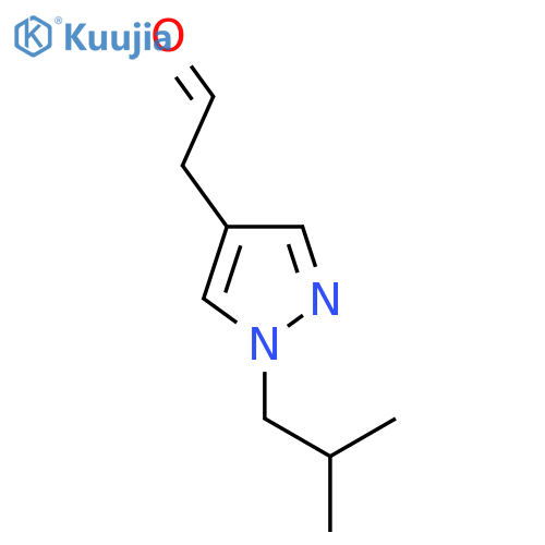 2-1-(2-methylpropyl)-1H-pyrazol-4-ylacetaldehyde structure
