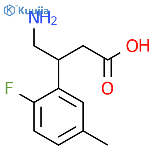 4-amino-3-(2-fluoro-5-methylphenyl)butanoic acid structure