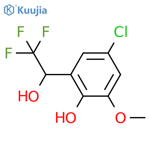 4-Chloro-2-methoxy-6-(2,2,2-trifluoro-1-hydroxyethyl)phenol structure