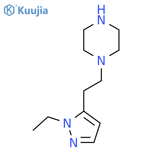1-2-(1-ethyl-1H-pyrazol-5-yl)ethylpiperazine structure