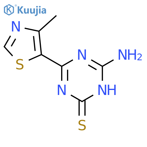 1,3,5-Triazine-2(1H)-thione, 6-amino-4-(4-methyl-5-thiazolyl)- structure