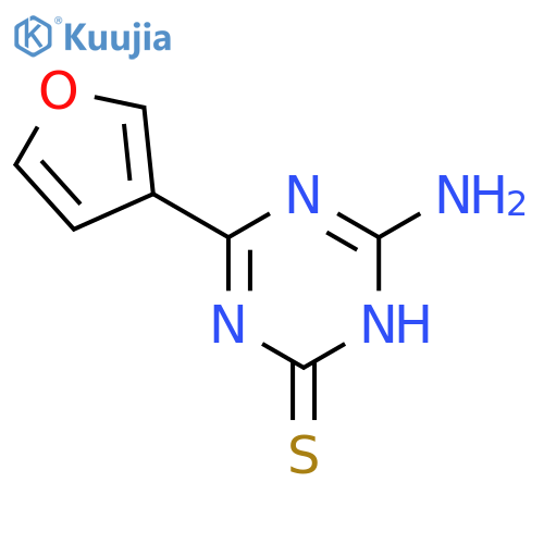 6-Amino-4-(3-furanyl)-1,3,5-triazine-2(1H)-thione structure