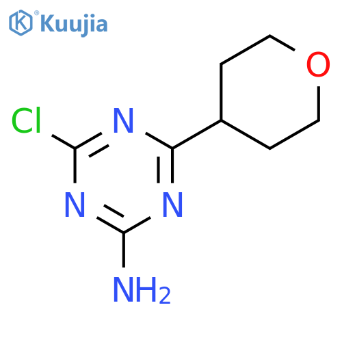 1,3,5-Triazin-2-amine, 4-chloro-6-(tetrahydro-2H-pyran-4-yl)- structure
