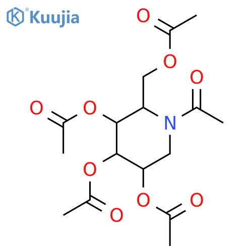 acetic acid (2R,3R,4R,5R)-4,5-diacetoxy-2-acetoxymethyl-1-acetyl-piperidin-3-yl ester structure
