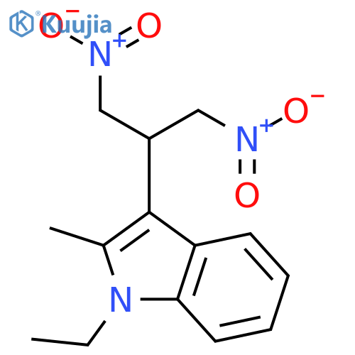 1H-Indole, 1-ethyl-2-methyl-3-[2-nitro-1-(nitromethyl)ethyl]- structure