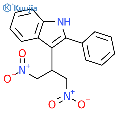 1H-Indole, 3-[2-nitro-1-(nitromethyl)ethyl]-2-phenyl- structure