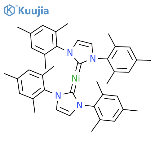 Nickel, bis[1,3-dihydro-1,3-bis(2,4,6-trimethylphenyl)-2H-imidazol-2-ylidene]- structure