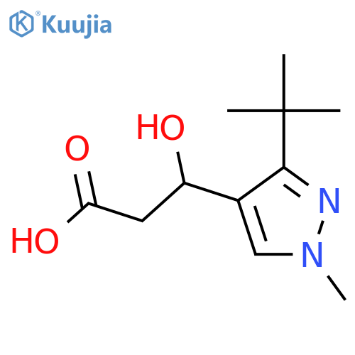 3-(3-tert-butyl-1-methyl-1H-pyrazol-4-yl)-3-hydroxypropanoic acid structure