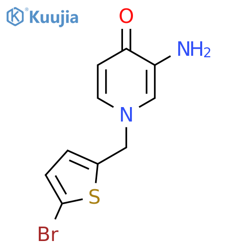 3-amino-1-(5-bromothiophen-2-yl)methyl-1,4-dihydropyridin-4-one structure