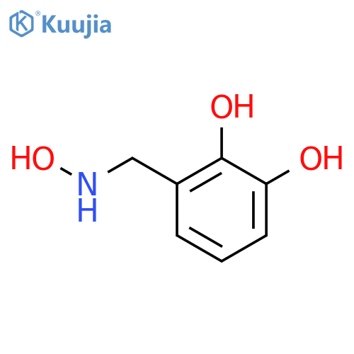3-(hydroxyamino)methylbenzene-1,2-diol structure