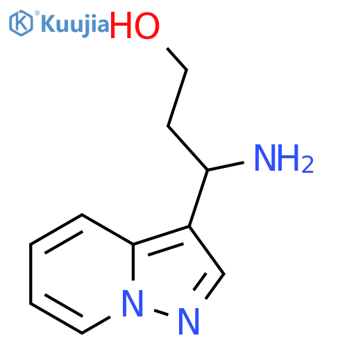 3-amino-3-{pyrazolo1,5-apyridin-3-yl}propan-1-ol structure