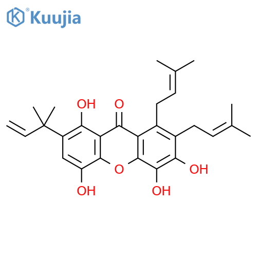 9H-Xanthen-9-one,7-(1,1-dimethyl-2-propen-1-yl)-3,4,5,8-tetrahydroxy-1,2-bis(3-methyl-2-buten-1-yl)- structure