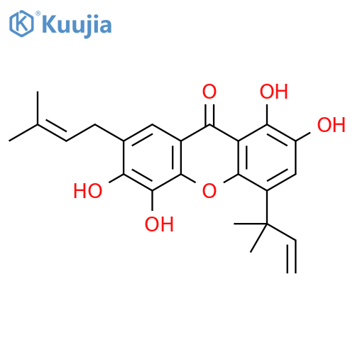 9H-Xanthen-9-one,4-(1,1-dimethyl-2-propen-1-yl)-1,2,5,6-tetrahydroxy-7-(3-methyl-2-buten-1-yl)- structure
