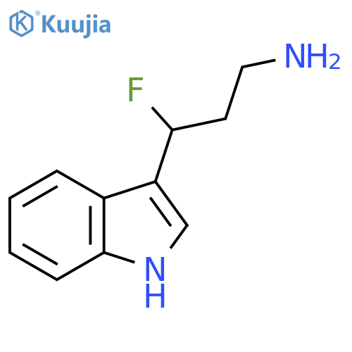 3-fluoro-3-(1H-indol-3-yl)propan-1-amine structure