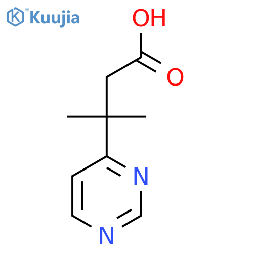 3-methyl-3-(pyrimidin-4-yl)butanoic acid structure
