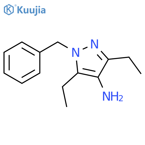 1H-Pyrazol-4-amine, 3,5-diethyl-1-(phenylmethyl)- structure