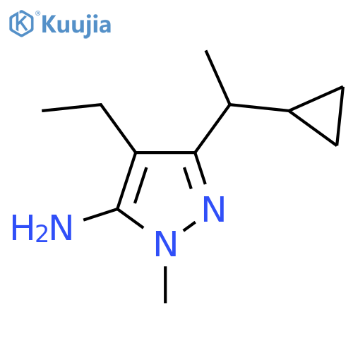 3-(1-Cyclopropylethyl)-4-ethyl-1-methyl-1h-pyrazol-5-amine structure