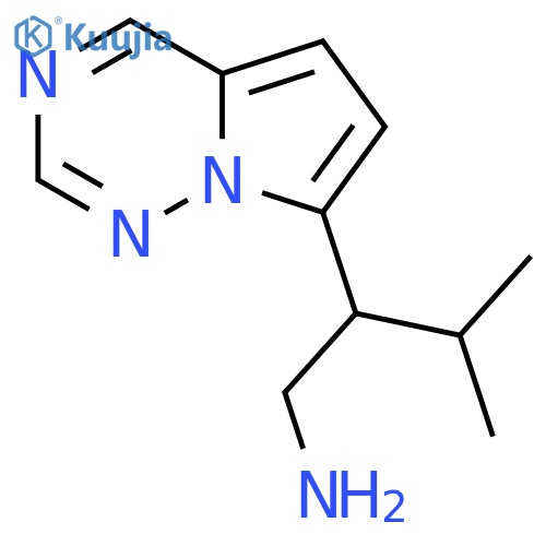 3-methyl-2-{pyrrolo[2,1-f][1,2,4]triazin-7-yl}butan-1-amine structure