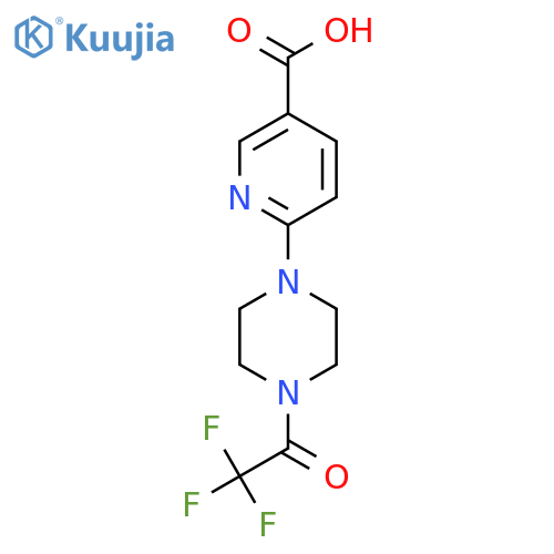 6-4-(trifluoroacetyl)piperazin-1-ylpyridine-3-carboxylic acid structure