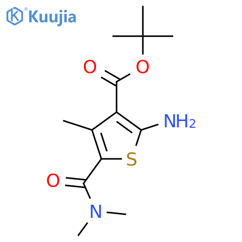 Tert-butyl 2-amino-5-(dimethylcarbamoyl)-4-methylthiophene-3-carboxylate structure