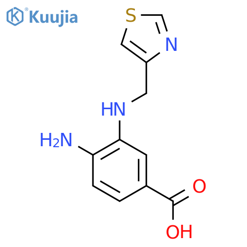 4-Amino-3-{[(1,3-thiazol-4-yl)methyl]amino}benzoic acid structure