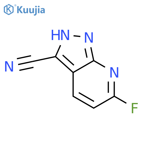 1H-Pyrazolo[3,4-b]pyridine-3-carbonitrile,6-fluoro- structure