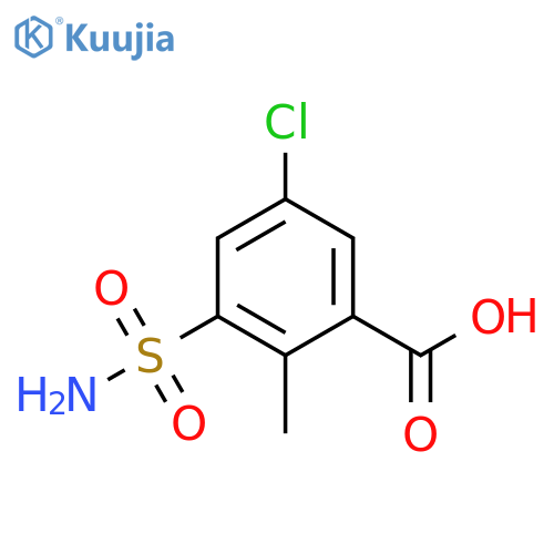 5-chloro-2-methyl-3-sulfamoylbenzoic acid structure
