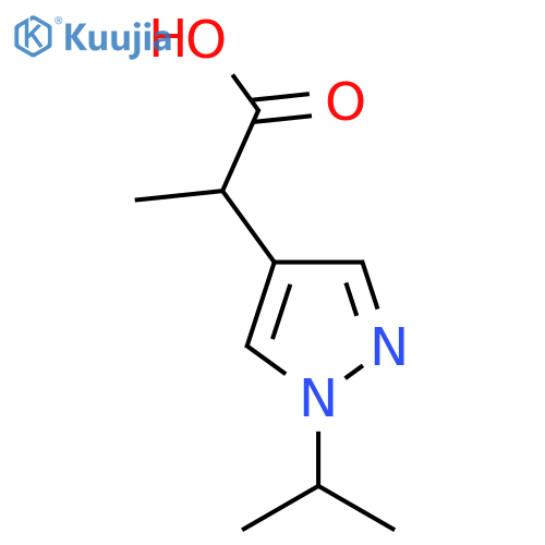 2-1-(propan-2-yl)-1H-pyrazol-4-ylpropanoic acid structure