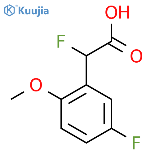 2-Fluoro-2-(5-fluoro-2-methoxyphenyl)acetic acid structure