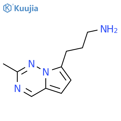 3-{2-methylpyrrolo[2,1-f][1,2,4]triazin-7-yl}propan-1-amine structure